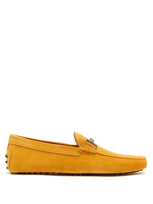 Matchesfashion.com Tod's - Gommino Suede Driving Loafers - Mens - Yellow