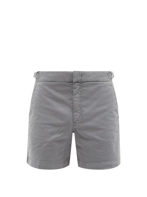 Orlebar Brown - Bulldog Cotton-blend Twill Shorts - Mens - Grey