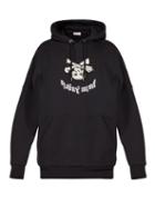 Matchesfashion.com Palm Angels - Skull And Crossbones Logo Jersey Hooded Sweatshirt - Mens - Black