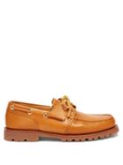 Matchesfashion.com Fendi - Ff-logo Leather Deck Shoes - Mens - Tan