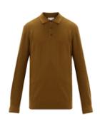 Matchesfashion.com Sunspel - Rack Stitch Cotton Long Sleeved Polo Shirt - Mens - Green