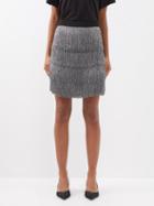 Raey - Metallic Fringed Mini Skirt - Womens - Metallic