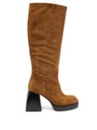 Matchesfashion.com Nodaleto - Bullia Knee-high Suede Platform Boots - Womens - Brown