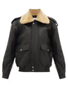Matchesfashion.com Raey - Detachable Collar Leather Bomber Jacket - Womens - Black