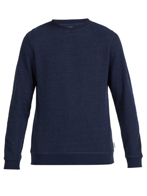 Matchesfashion.com Oliver Spencer - Robin Crew Neck Cotton Sweatshirt - Mens - Navy