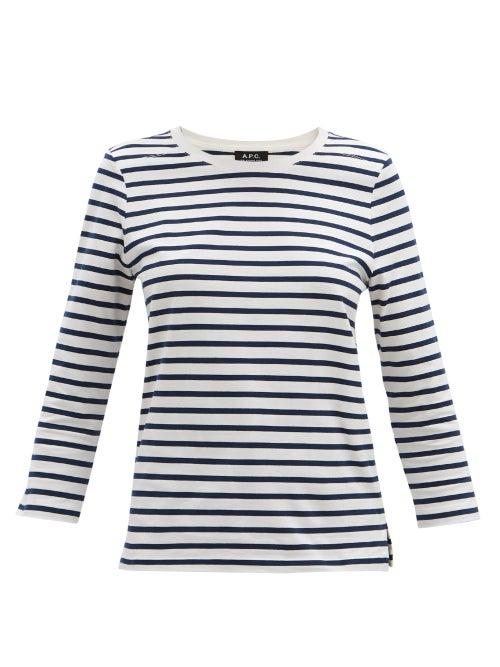 Matchesfashion.com A.p.c. - Striped Cotton-jersey T-shirt - Womens - Blue White