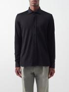 Tom Ford - Point-collar Jersey Shirt - Mens - Black