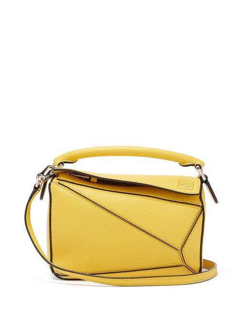 Matchesfashion.com Loewe - Puzzle Mini Leather Cross Body Bag - Womens - Yellow