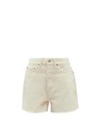 Ladies Rtw Re/done - 50s Cutoff High-rise Denim Shorts - Womens - White
