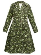 Matchesfashion.com Marni - Floral-print Cloqu Coat - Womens - Green Print