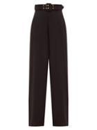 Ladies Beachwear Zimmermann - Belted Twill Wide-leg Trousers - Womens - Black
