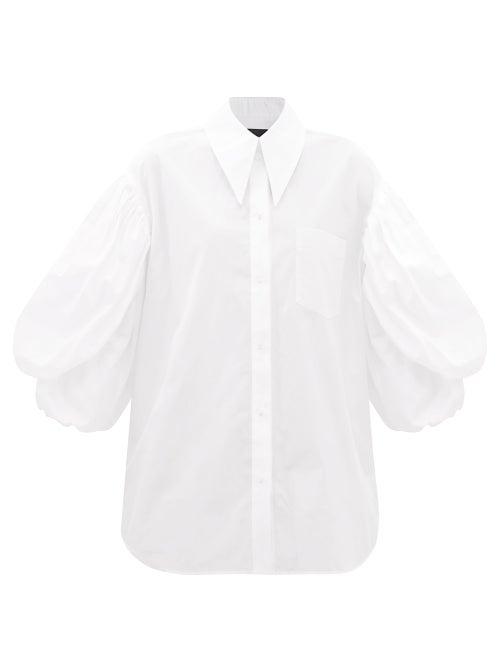 Simone Rocha - Puff-sleeve Cotton-poplin Blouse - Womens - White