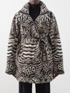 Norma Kamali - Tiger-print Padded Technical-shell Coat - Womens - Black White