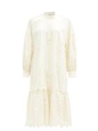 Matchesfashion.com Sea - Fern Broderie-anglaise Cotton-poplin Shirt Dress - Womens - Cream
