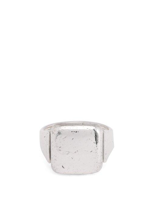 Matchesfashion.com Bottega Veneta - Sterling Silver Signet Ring - Mens - Silver