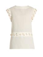 Matchesfashion.com Jw Anderson - Cotton And Linen Blend Lace Detail Top - Womens - White