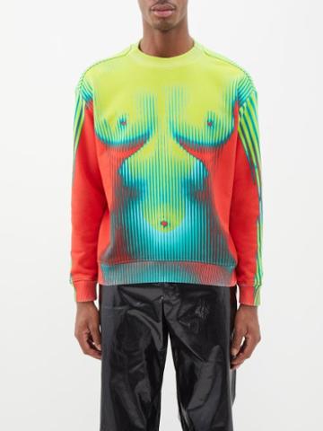 Y/project - X Jean Paul Gaultier Body Morph-print Sweatshirt - Mens - Yellow Multi