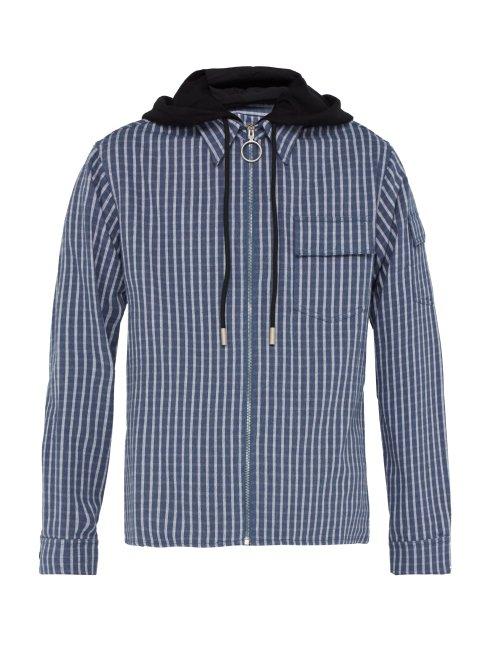Matchesfashion.com Off-white - Flaming Skull Detachable Hood Twill Jacket - Mens - Blue Multi