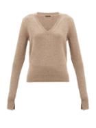 Joseph - V-neck Cashmere Sweater - Womens - Mid Brown