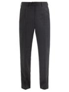 Matchesfashion.com Caruso - Pinstriped Wool Trousers - Mens - Grey