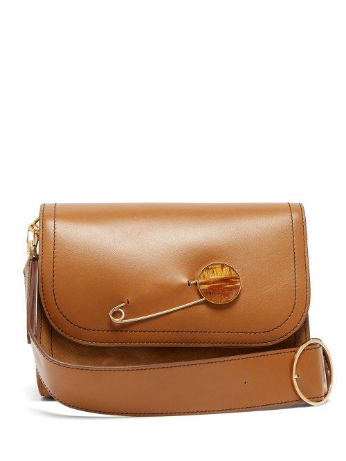 Matchesfashion.com Hillier Bartley - Safety Pin Embellished Leather Shoulder Bag - Womens - Tan