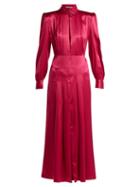 Matchesfashion.com Alessandra Rich - Pleated Panelled Silk Satin Dress - Womens - Pink