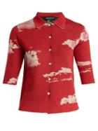 Matchesfashion.com Undercover - Cloud Print Reversible Wool Shirt - Womens - Black Red