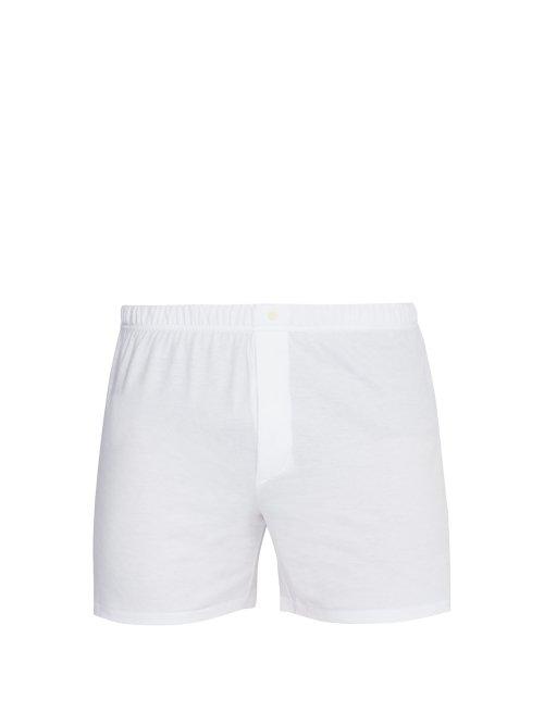 Matchesfashion.com The White Briefs - Henner Organic Cotton Relaxed Fit Boxer Shorts - Mens - White