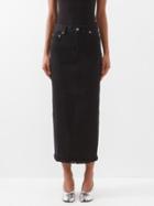 Raey - Split-back Organic-cotton Denim Skirt - Womens - Black