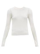 Matchesfashion.com Altuzarra - Platte Button-back Wool-blend Sweater - Womens - White