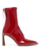 Matchesfashion.com Fendi - Fframe Patent Effect Neoprene Boots - Womens - Red