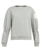 Matchesfashion.com Moncler - Logo Appliqu Loopback Cotton Sweatshirt - Womens - Light Grey