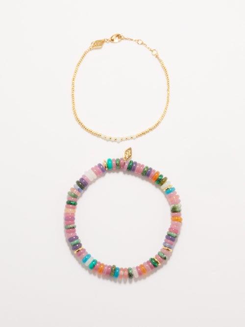 Anni Lu - Set Of Two Good Vibrations Gold-plated Bracelets - Womens - Multi