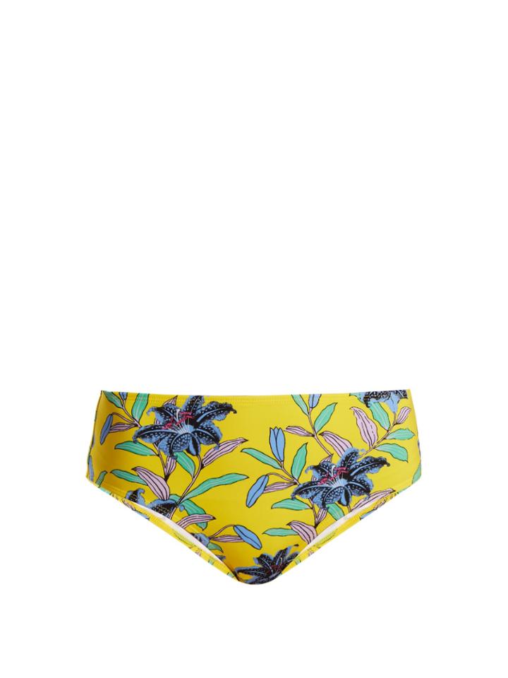 Diane Von Furstenberg Cheeky Mid-rise Floral-print Bikini Briefs