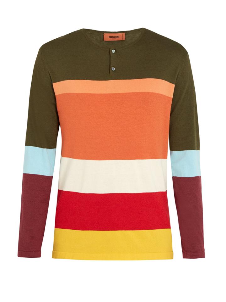 Missoni Henley Colour-block Long-sleeved T-shirt