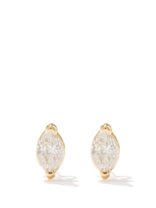 Shay - Diamond & 18kt Gold Stud Earrings - Womens - Yellow Gold