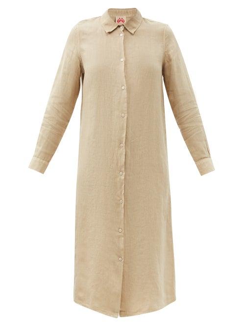 Matchesfashion.com Le Sirenuse, Positano - Dove Lightwind Linen Shirt Dress - Womens - Beige