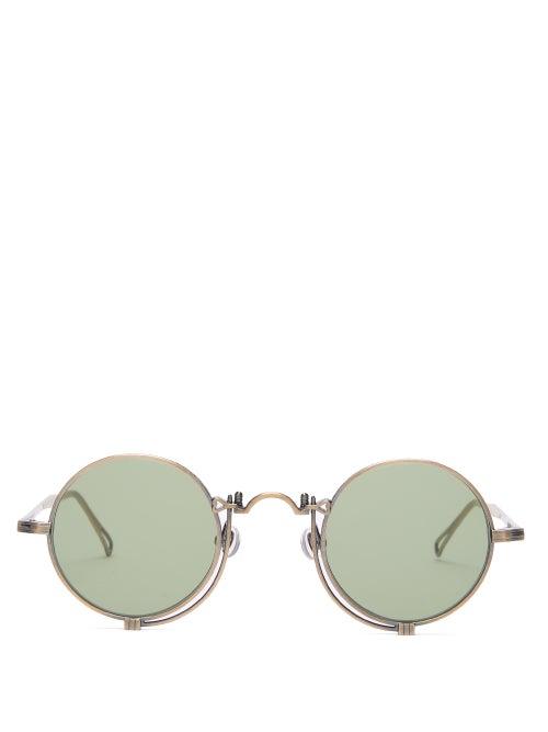 Matchesfashion.com Matsuda - Round Titanium Sunglasses - Mens - Green