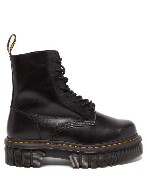 Dr. Martens - Audrick Leather Platform Boots - Womens - Black
