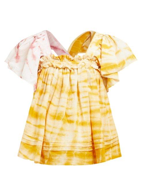 Matchesfashion.com Story Mfg - Aida Tie Dye Organic Cotton Top - Womens - Yellow