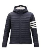Matchesfashion.com Thom Browne - Four-bar Quilted-down Hooded Jacket - Mens - Navy
