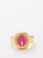 Timeless Pearly - Crystal & 18kt Gold-plated Ring - Womens - Pink Multi