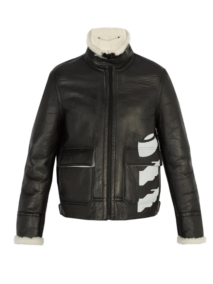 Off-white 'white Black' Shearling Jacket
