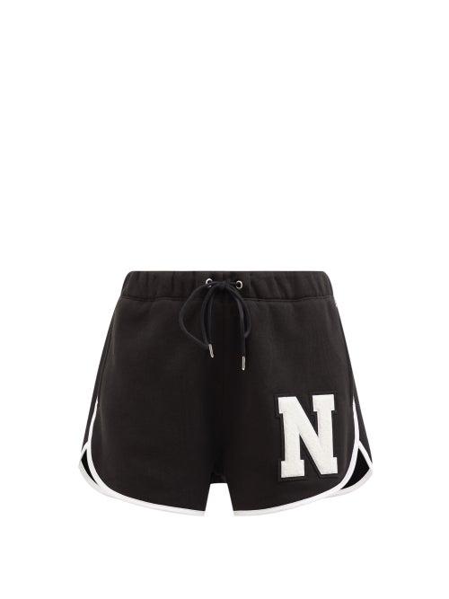 Nili Lotan X Champion - Logo-patch Cotton-jersey Shorts - Womens - Black