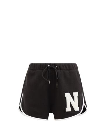 Nili Lotan X Champion - Logo-patch Cotton-jersey Shorts - Womens - Black