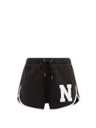Nili Lotan X Champion - Logo-patch Cotton-jersey Shorts - Womens - Black