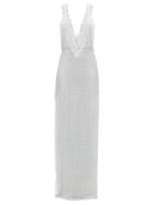 Matchesfashion.com Christopher Kane - Lace-trimmed Chainmail Gown - Womens - Silver