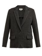Matchesfashion.com Isabel Marant Toile - Charly Herringbone Tweed Virgin Wool Jacket - Womens - Black