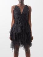 Zimmermann - Rhythmic Embroidered Tulle And Voile Dress - Womens - Black