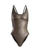 Matchesfashion.com Dos Gardenias - Vicious Scoop Neck Neoprene Swimsuit - Womens - Grey Multi